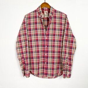 Relwen Mountain Flannel Size Small Red Cotton Collared Long Sleeve